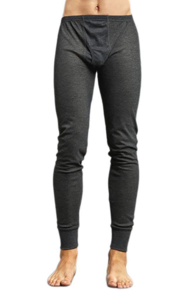 Knocker Men's Long Thermal Underwear Top and Bottom Set (M, Charcoal) - Image 4